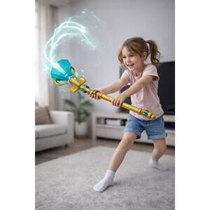 Princess Magic Wand Gold Blue Fairycore Dress Up Fantasy Toy